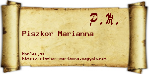 Piszkor Marianna névjegykártya